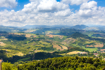 Obraz premium Beautiful view from San Marino city to hills of San Marino