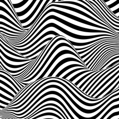 Optical illusion lines background. Abstract 3d black and white illusions. Conceptual design of optical illusion vector. EPS 10 Vector illustration