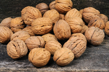 Walnuts . Front view.