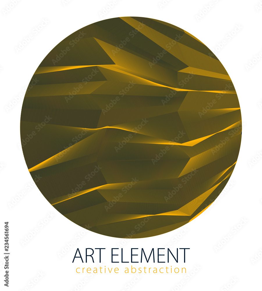 Aufkleber perfect art and design element of great lines surface texture in a shape of circle. vector abstract 