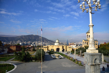 Fototapeta na wymiar Panorama of Tbilisi, Georgia.