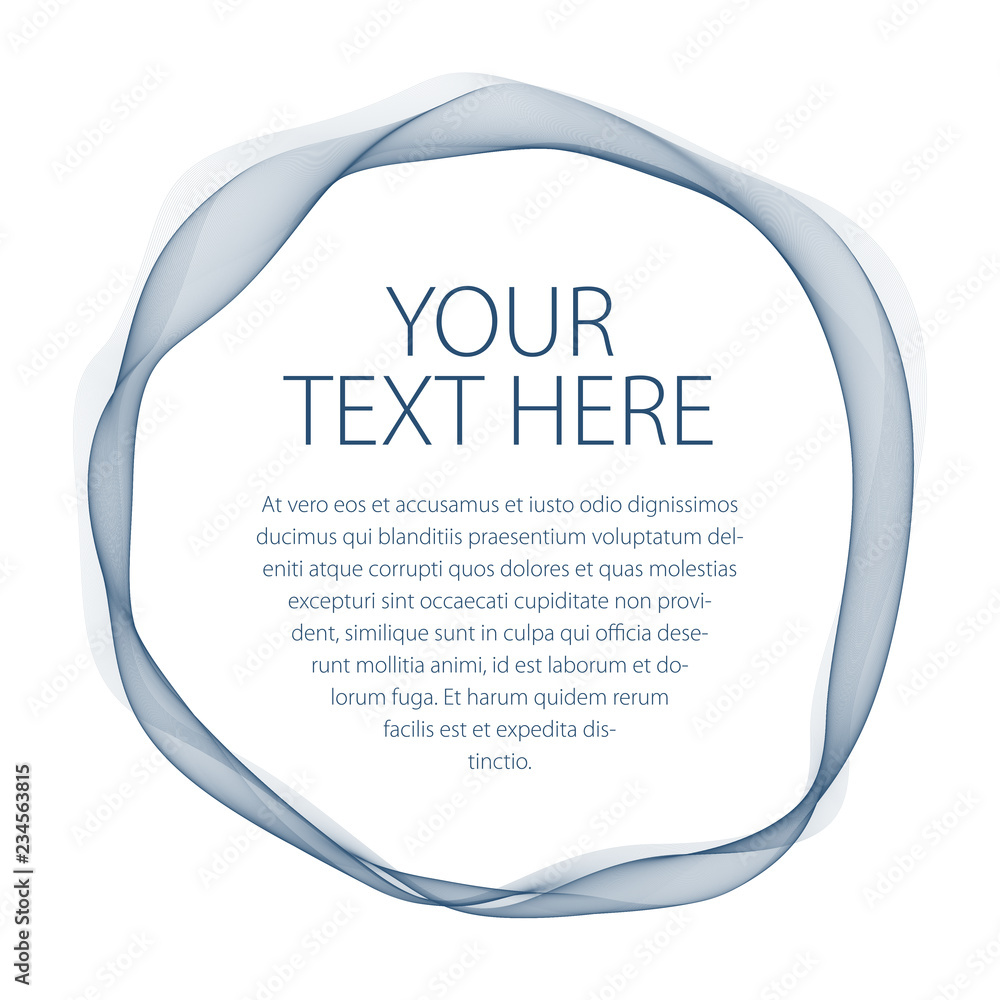 Aufkleber round frame of flowing smoke. vector abstract artistic beautiful background with copy space for text