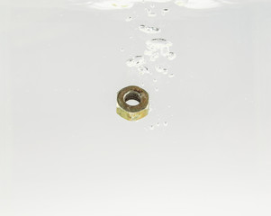 iron nut in water