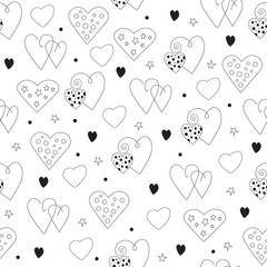 Vector seamless pattern of hearts background. Endless texture can be used for wallpaper, pattern fills, web page, background, surface textures, invitation card, fabric.