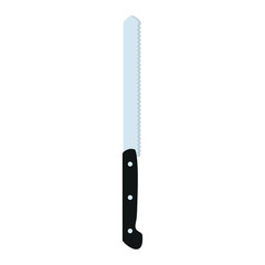 Kitchen knife. Knife for cutting bread. Vector illustration. EPS 10.