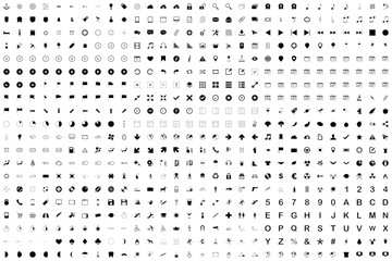 Illustrated Icon Set Isolated on a White Background