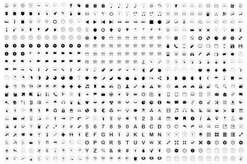 Illustrated Icon Set Isolated on a White Background