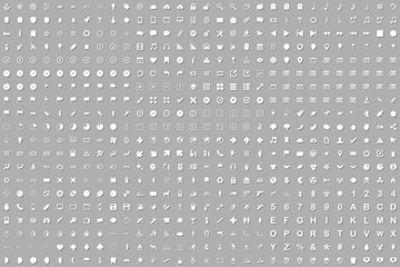 Illustrated Icon Set Isolated on a White Background