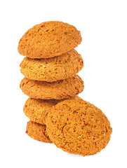 Oatmeal cookies isolated on white background