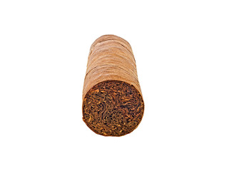 Сigar isolated on a white background, front view.