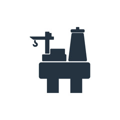 oil platform isolated icon on white background, oil industry