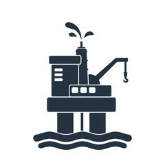 oil platform isolated icon on white background, oil industry