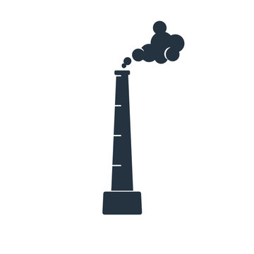 Tower, smoke isolated icon on white background, oil industry