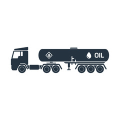 Fuel truck isolated icon on white background, oil industry