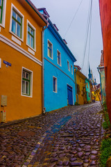 Colorful streets of Sighisoara, Romania
