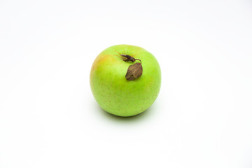 green apple on white background