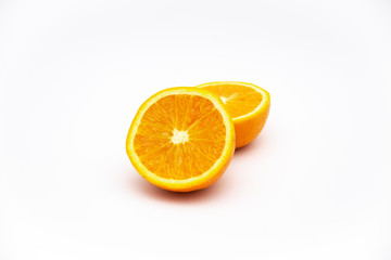 slice of orange isolated on white background