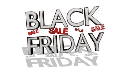 Black Friday bold letters 3d-illustration