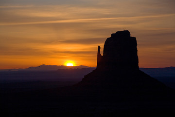 sunset in Monument valley