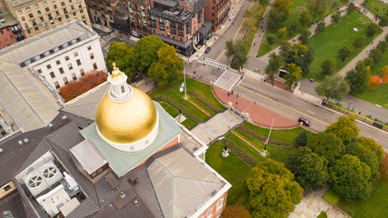 Boston Commons State Capital Aerial View Parade Day World Series Winner 2018