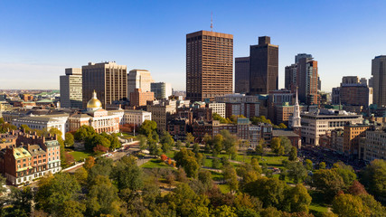 Boston Commons State Capital Aerial View Parade Day World Series Winner 2018