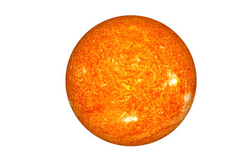The Sun. The main star of Solar system isolated on white. Science fiction. Elements of this image were furnished by NASA.