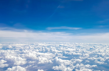 Fototapeta na wymiar Blue sky with many white clouds background