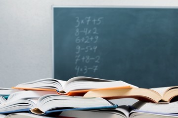 Books collection  isolated on  background.