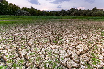Drought land landscape panorama