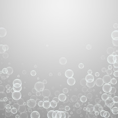 Random soap bubbles abstract background. Blowing b