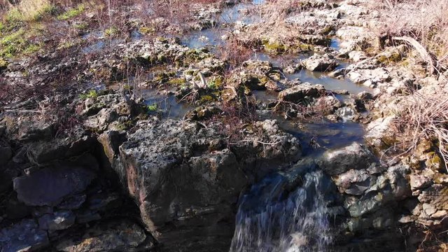 natural waterfall and stream