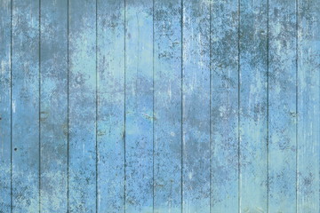 Fototapeta na wymiar Blue wooden table or planks fence background, texture