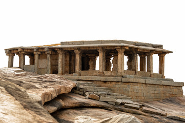 Obraz premium Beautiful view of the amazing Hampi's ruins. Hampi, also referred to as the Group of Monuments at Hampi, is a UNESCO World Heritage Site located in east-central Karnataka, India.