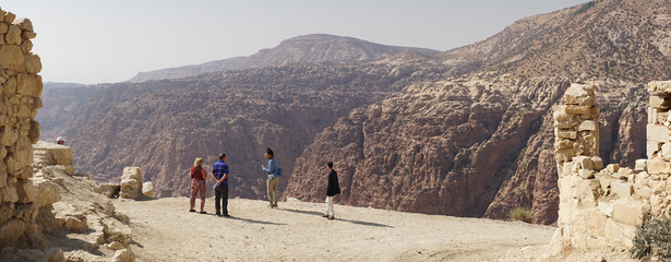 Canyon Views in the Mountains near Dana Village in Jordan.