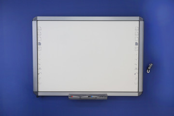 Smart board in the classroom. Interactive board.