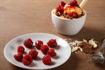 berries and ice cream