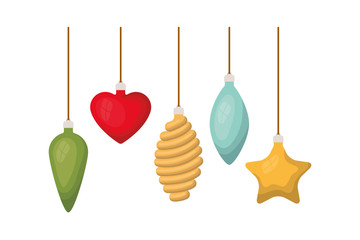 christmas balls decoration hanging isolated icon