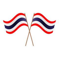 Symmetrical Crossed Thailand flags