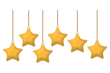 christmas balls with star shape hanging isolated icon