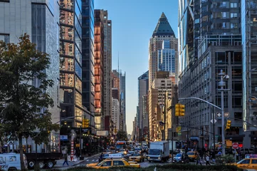 Papier Peint photo autocollant TAXI de new york Busy Morning in New York City