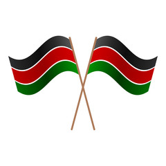 Symmetrical Crossed Kenya flags