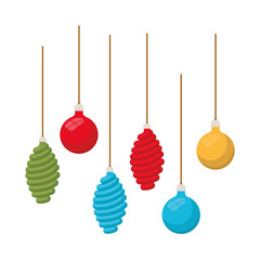 christmas balls decoration hanging isolated icon