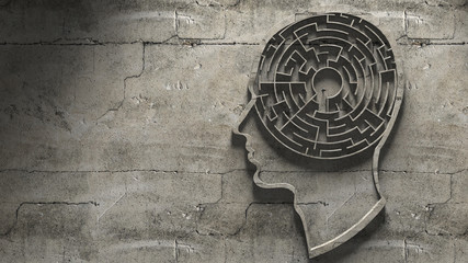 Paranoia schizophrenia psychopath and mental health disorders labyrinth abstract