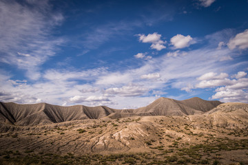 Desert Mountain Range With Cloudy Sky