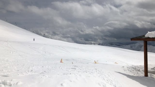 snowy day time gudauri ski resort panorama 4k georgia
