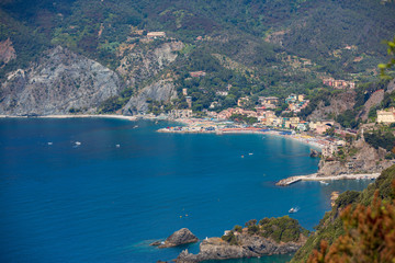Monterosso al Mare harbour as seen from the Cinque Terre trail
