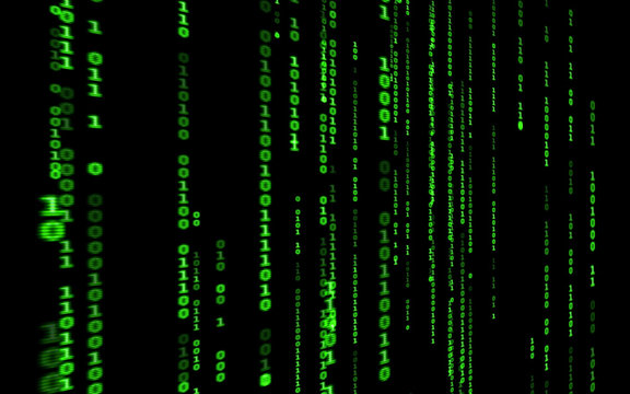 Background in a matrix style.Binary computer code on black background.Green digital code numbers in matrix style.Cyberpunk hacker abstraction backdrop.Random numbers falling on the black background.