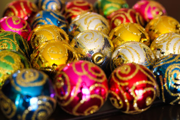Fototapeta na wymiar Colorful christmas balls
