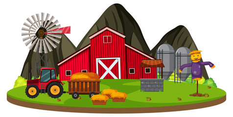 Farm island scene concept
