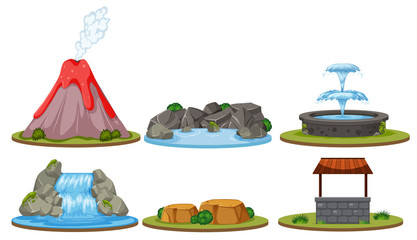 Set of isolated nature decoration